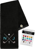 Lifetime Creations Personalized Golf Towel for Golf Bags - Custom Embroidered in USA with Initials, Dual-Sided for Scrubbing, Gifts for Golfers, Golf Accessories for Men or Women, Groomsmen, Dad
