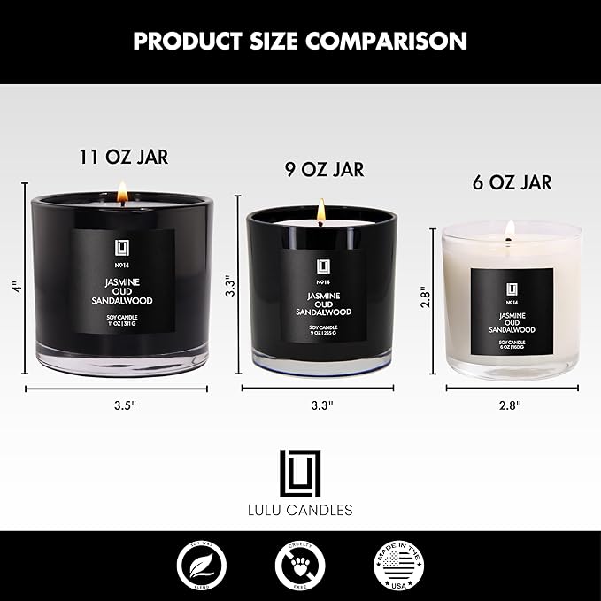 Lulu Candles | Lemon & Vanilla Bean | Luxury Scented Soy Jar Candle | Hand Poured in The USA | Highly Scented & Long Lasting (9 Oz. 2 Pack)