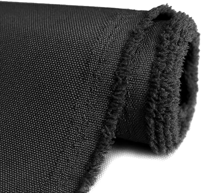 OTOEZ 600D Waterproof Canvas Fabric by The Yard, Fade & UV Resistant Outdoor Upholstery Material 58" W Water Resistant Cordura Polyester Fabric for Marine Boat Awning Tent Chairs DIY, 1 Yard Black