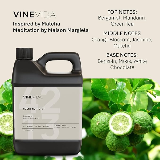 VINEVIDA [32 Oz] Scent NO. 4213 Inspired by Matcha Meditation | Premium Fragrance Oil for Candle Making & Soap Making | Candle Scents for Soy Wax | Scented Oils for Car Freshies & Bath Products