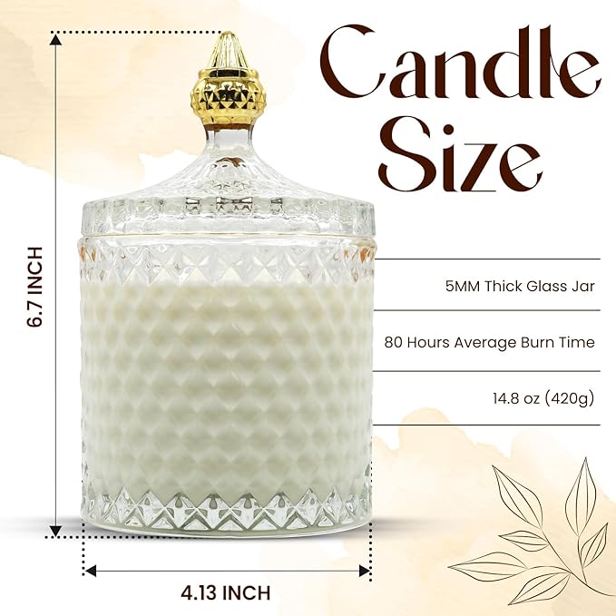 VIONAMI Luxury Scented Candle Gift – Black Bat Rare Flower Fragrance in Elegant Glass Jar, Decorative Soy Candles Gifts for Women, Long-Lasting 80 Hr, 14.8 oz, Luxury Candles for Women