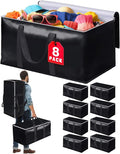 StoreHappily Heavy-Duty & Extra Capacity Moving Bags with Backpack Straps, Storage Totes with Double Zipper & Strong Handles, Packing Bags Alternative to Moving Boxes, Moving Supplies (8 Pack, Black)