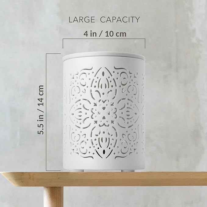 Earnest Living Ceramic Electric Wax Melt Warmer Wax Warmer for Scented Wax Cubes Tart Candle Warmer Oil Burner Fragrance Melter White for Home Office Bedroom Aromatherapy Gift Decor