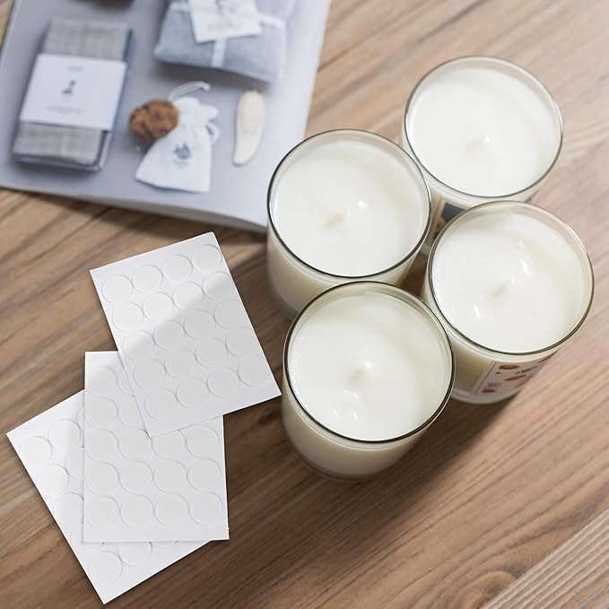 200PCS Candle Wick Sticker，Adhere Steady in Hot Wax,Candle Making Double-Sided Sticker Heat-Resistant Candle Sticker，Resistance Double-Sided Stickers for Candle Making