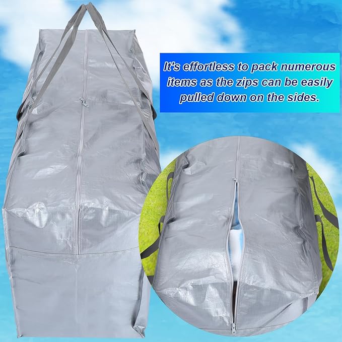4 Pcs 176 Gallon Extra Large Moving Bags Heavy Duty Storage Bag with Strong Zipper Handle Foldable XXL Jumbo Storage Tote Packing Moving Box for College Dorm Travel Cloth Duffle (Silver)
