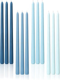Viyffo 12 Inch Taper Candles, 12 Pack Blue-Unscented, Dripless Design– Long Tall Tapered Candlesticks for Wedding, Dinner, Holiday, Party, Home Decor Natural Color Series