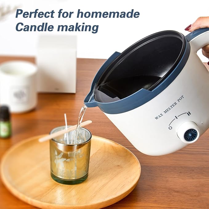 Ksedcon Candle Melting Pot, Electric Wax Melter for Candle Making with Pouring Spout, Non-Stick Small Candle Making Pouring Pot