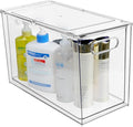 shopwithgreen Refrigerator Organizer and Storage Bins with Pull-out Drawer, Stackable Clear Fridge Drawer Organizer with Handle Design, Plastic Kitchen Pantry Storage Containers, 1Pack, 9.5QT