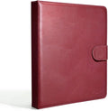 JOYCE Important Document Organizer, 14 Expandable Pockets, 13 Card Slots, for A4 Paper/Letterhead/Cards, with 2 Label Stickers, Suitable for Home, Office, School Use (Rose Red - Leather)