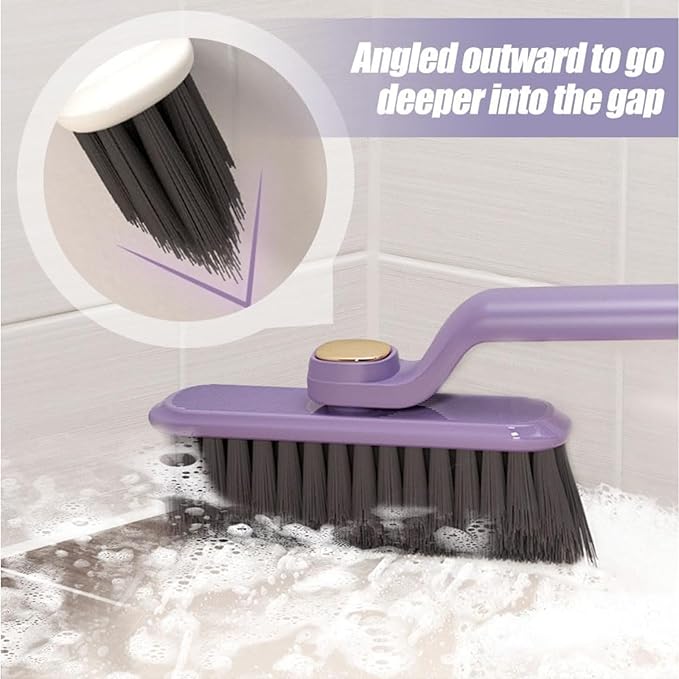 Multi-Function Rotating Crevice Cleaning Brush – No-Dead-Corners Gap Brush with Hard Bristles, Household Cleaning Tool for Kitchen, Bathroom, Windows & Tight Spaces (White*1)
