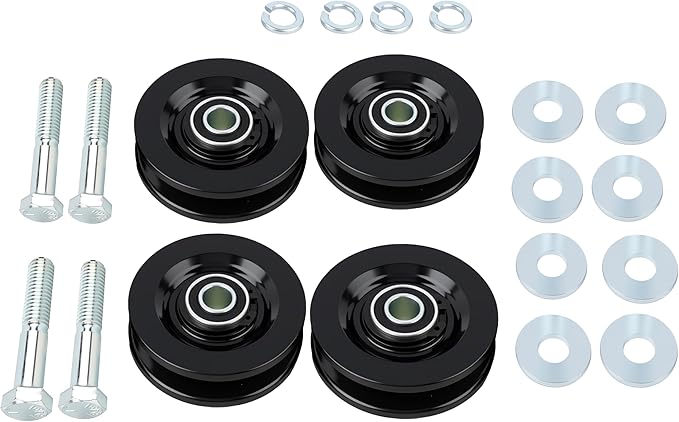 4 Pack 90040 Roofing Hoist Carriage Wheel Kit Compatible with Tranzsporter TP400 TP250 LH200 LH2000 Roofing Elevators, Heavy Duty Carbon Steel