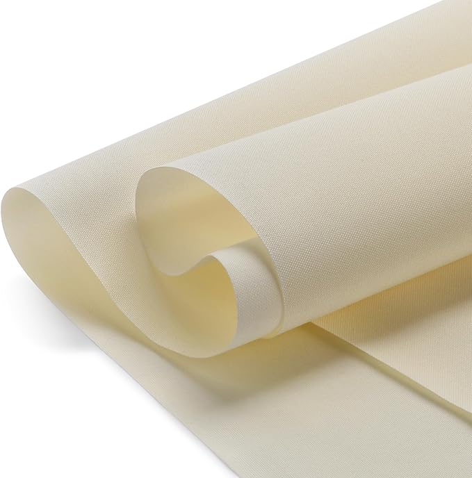 Waterproof Canvas Fabric - 58" Wide 600D Upholstery Polyester Material - Durable Indoor Outdoor Water Resistant Fabric for Furniture Cover Cushion Home Awning Tent (600D White, 1 Yard)