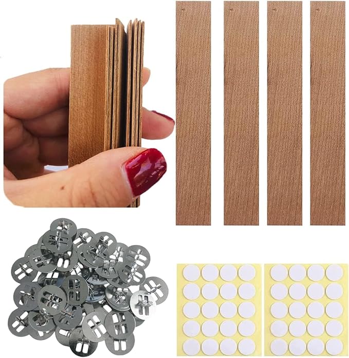 Thicken Wooden Candle Wicks 5.1 X 0.5 Inch Natural Candle Wood Wicks with Stand Candle Cores for DIY Candle Making Craft Smokeless Wood Wicks (50 pcs)