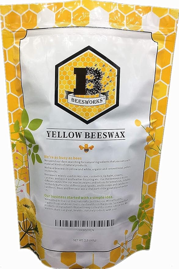 Beesworks Yellow Beeswax Pellets (5 lb) | Bulk | 100% Pure, Cosmetic Grade, Triple-Filtered Beeswax for DIY Skin Care, Lip Balm, Lotion, and Candle Making |