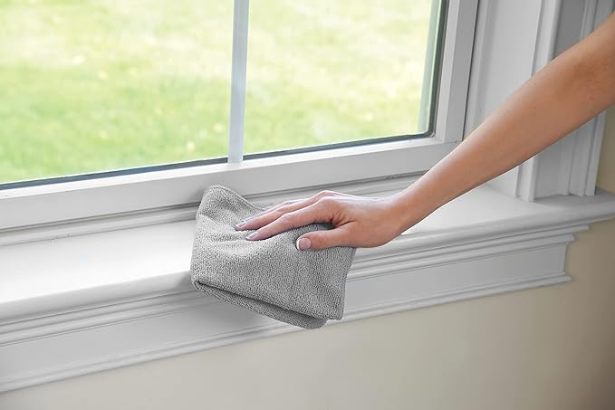 Rubbermaid Microfiber Cloth Towels 24 Pack 14"x14" Non-Scratch Reusable/Washable for Cleaning/Wiping/Polishing for Home/Kitchen/Car