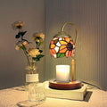 Sunflower Tiffany-Style Candle Warmer Lamp with 2 Bulbs - Handcrafted Stained Glass, Height-Adjustable Timer & 4 Dimmer Levels, No Assembly Required, Fits Jars up to 5"