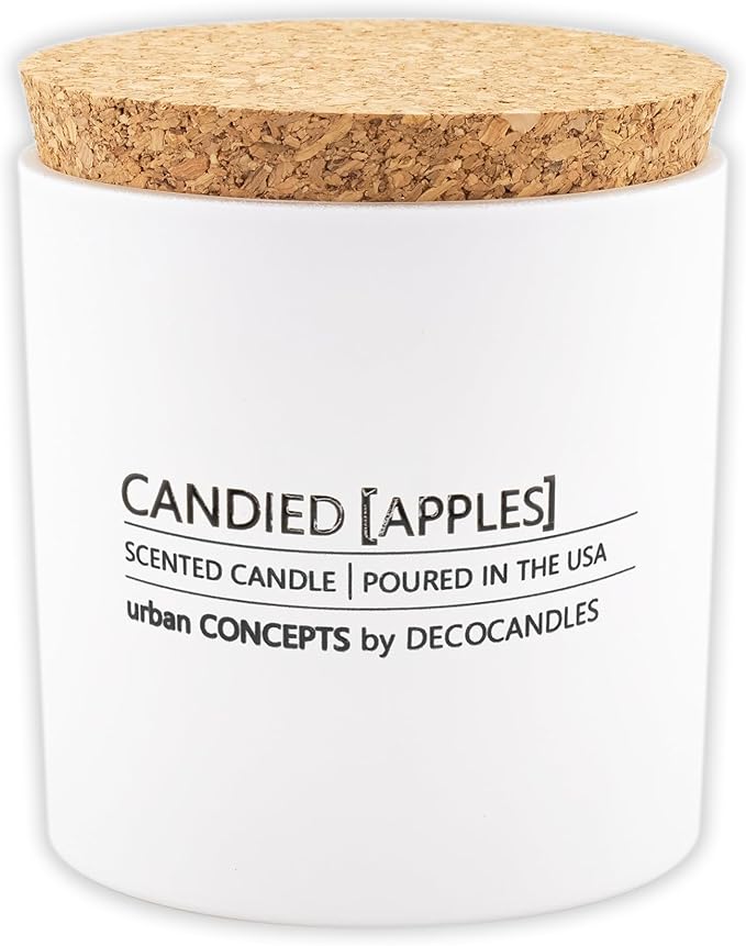 Urban Concepts by DECOCANDLES - Candied Apples - Highly Scented Soy Candle - Long Lasting - Hand Poured in USA (9 Oz. Cork)