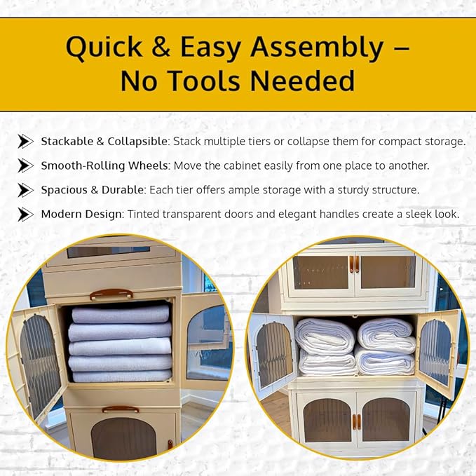 120QT Stackable Storage Bins with Lids and Wheels - Collapsible Folding Organizer, 4 Pack for Closet, Large Blanket and Clothes Storage at Home, Garage and Office Organization
