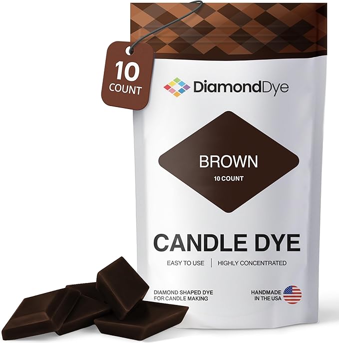 Brown Candle Dye - Made in The USA - Premium Colorants - Highly Concentrated - Popular Colors for Paraffin or Soy Wax - Great for Professionals or Hobbyist - 10 Dye Chips