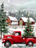 Skyboda Christmas Tree Diamond Art Kits for Adults Beginners, Red Truck Diamond Painting Kits for Adults,5D Full Drill DIY Diamond Dot Gem Art Kit Wall Home Decor Arts Craft 12x16 inch