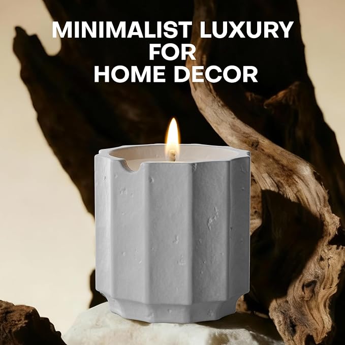 Scented Candles Set for Home, Natural Soy Wax Candle Gift, Non-Toxic Cement Jar Candles, Luxury Aromatherapy for Stress Relief, Highly Scented, Gifts for Women and Men (Ebony Agarwood)