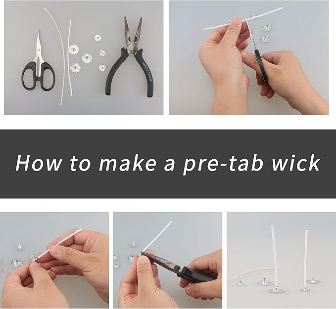MILIVIXAY 800 pcs Candle Wick Tabs - Metal Candle Wick Sustainer Tabs