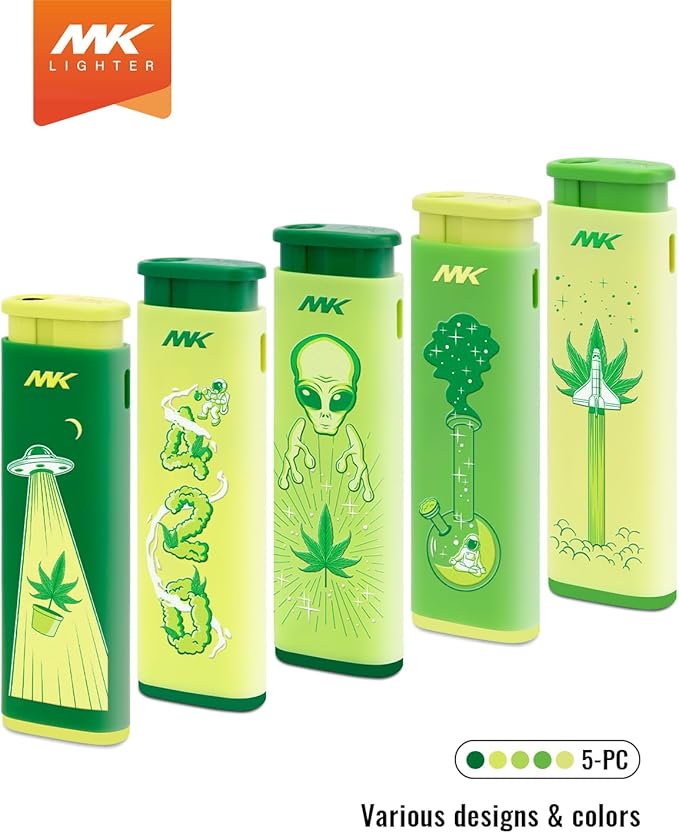MK Wind Proof Jet Flame Lighters, 5PCS Striking Design, Ideal as Lighters for BBQ, Camping, Outdoor use, utane Refillable Wind-Resistant Flame,(Connection-5PC)