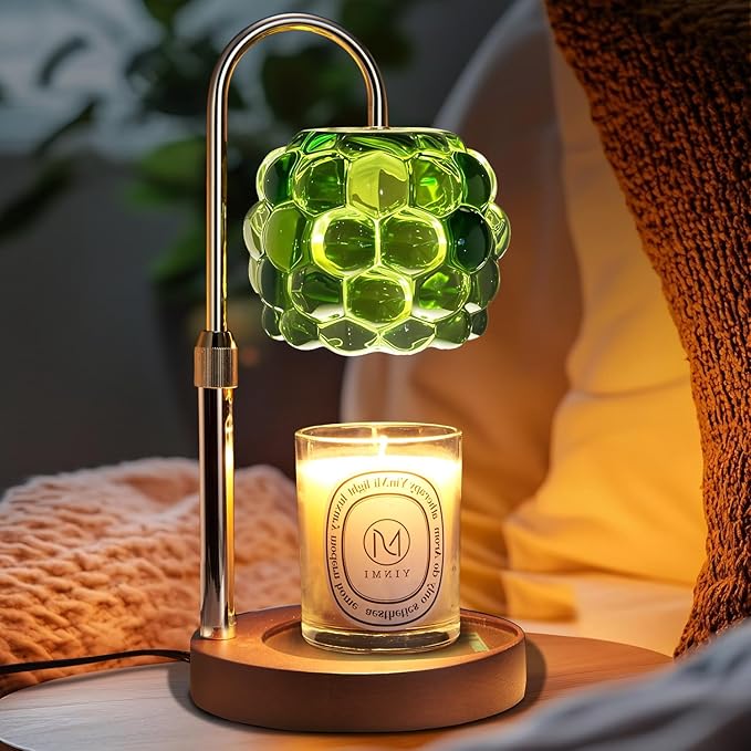 Candle Warmer Lamp with Timer Adjustable - Height Candle Warmer, Dimmer, Vintage Glass Wax Melting Lamps for Home Decor, for Candles in Jars with 2 Bulbs