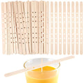 Gjinxi Wooden Candle Wick Holders 50 Pcs Multiwick Centering Device Holders Supplies Crafting Making Candle Wicks Bars Wax Stick Clips Center Tool for DIY Material Package Mold