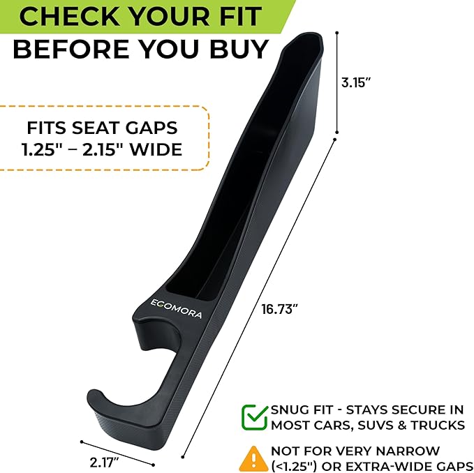Car Seat Gap Filler organizer with Bonus interior Cleaning Brush- Universal in Between Seat Catcher for Cars,Trucks,SUV- Car Seat Gap Plug storage slot- Custom Seat Gapster- Car Seat Gap Filler Strip