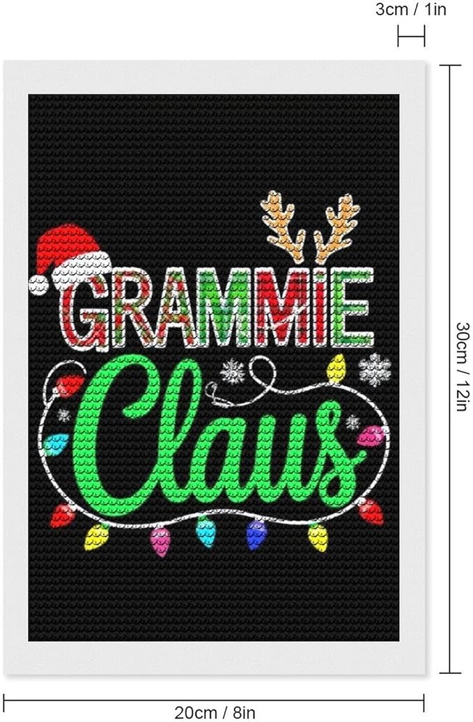 AIVKIEJK Diamond Painting Kits for Adults - Grammie Claus Grandma Christmas Xmas Painting DIY 5D Full Drill Diamond Dots Paintings with Diamonds Gem Art and Crafts Home Decor 8"x12"