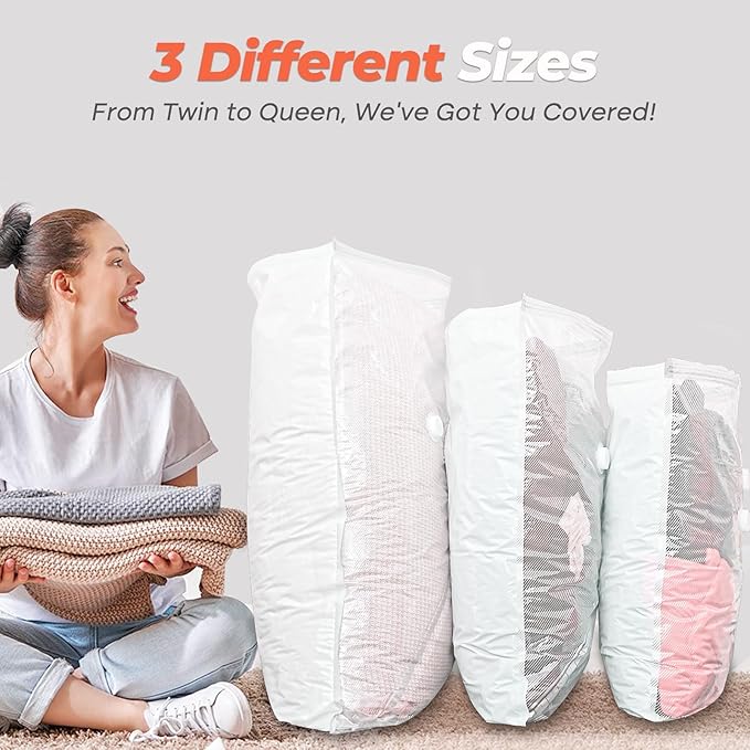 Vacbird Vacuum Seal Bags, 8 Pack 39" Vacuum Storage Bags with Rechargeable Cordless Pump for Space-Saving Compression of Clothing, Blankets, Duvets, Comforters, Pillows