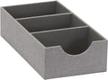 Household Essentials Grey 727-1 Deep 3 Section Drawer Organizer Box for Storage | 12 in x 6.13 in x 3.13