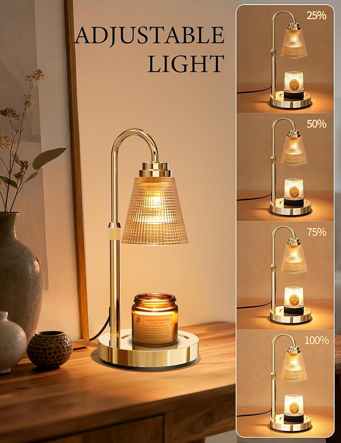 Candle Warmer Lamp with Timer Dimmable, Adjustable Height Wax Melts Warmer for Jar Candles, Housewarming, Birthday, for Women and Mom, Home Decor