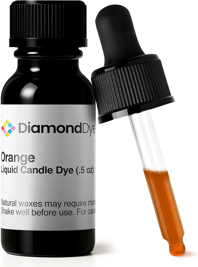 Orange Liquid Candle Dye (.5 oz) - Made in the USA - Safe and Easy to Use - Pure and Simple Ingredients - Candle Making Supplies for Soy, Paraffin, Palm or Gel Wax - 10 Vibrant Colors to Choose from