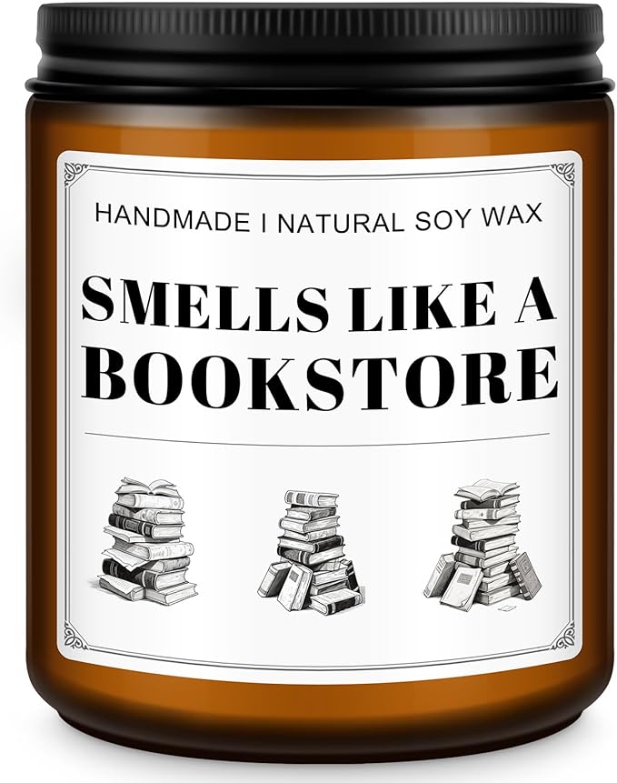 Book Lovers Candle Gifts, Funny Gift Ideas for Book Lovers, Birthday Bookish Presents for Readers Librarian Bookworms -Old Book Candles (7Oz)