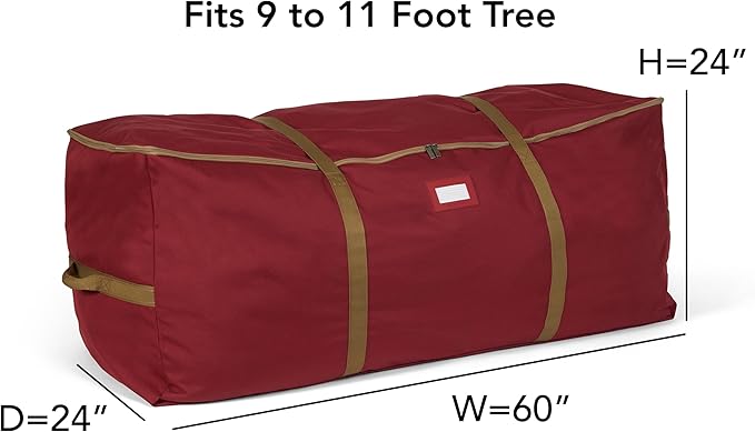 Covermates Keepsakes Christmas Tree Cinch Bag – Durable Polyester Tree Storage with Reinforced Handles & Built-in Cinch Straps – Trees, Lights & Holiday Décor, Red