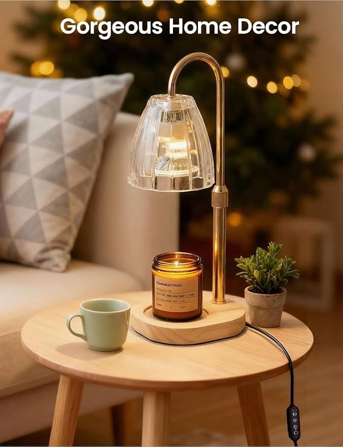 Candle Warmer Lamp with Timer Dimmable Candle Warmer Birthday Gifts for Women Mom Sister, House Warming Gifts New Home Room Decor, Height Adjustable Wax Melts Warmer for Jar Candles
