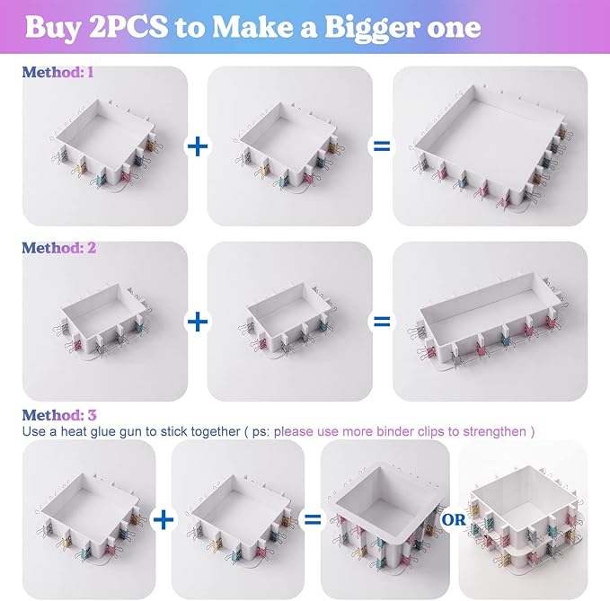 LET'S RESIN Adjustable Mold Housing for Silicone Molds Making (Not for Direct Resin Use), Silicone Mold for Resin Mold Making Silicone Rubber, Plastic Housing Frame for DIY Resin, Candle, Soap Molds