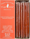 D'light Online Elegant 12" Unscented Cinnamon Burnt Orange Taper Candles Premium Quality Hand-Dipped Tapered Candles, Dripless and Smokeless - Set of 12 Individually Wrapped (12 Inch, Cinnamon)