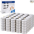 Zion Judaica Tealight Candles Unscented 100 Pack – 6 Hour Long Lasting, Smokeless, Dripless, Clean Burn – Tea Lights for Home, Religious, Ambiance, Shabbat, Camping, Food Warming