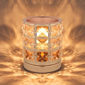 Crystal Wax Melt Warmer Candle Wax Warmer for Scented Wax 2 in 1 Wax Melts Fragrance Warmer Wax Cubes Melter Home Office Deco Night Light Valentines Day Birthday Gifts for Women Mom Girl(02-Gold)