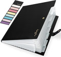 Sooez Accordion File Organizer, Letter Size Expanding File Folder with Labels, 8 Pocket Folders for Document, Portable Paper Bill Receipt Organizer for Home School Office Supplies, A4 Size, Black