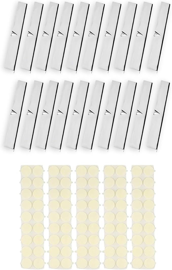 10x Metal Candle Wick Centering Device and 100x Candle Wick Stickers - Candle Wick Stickers for Candle Making - Candle Wick Holders Centering Device - Candle Making Supplies