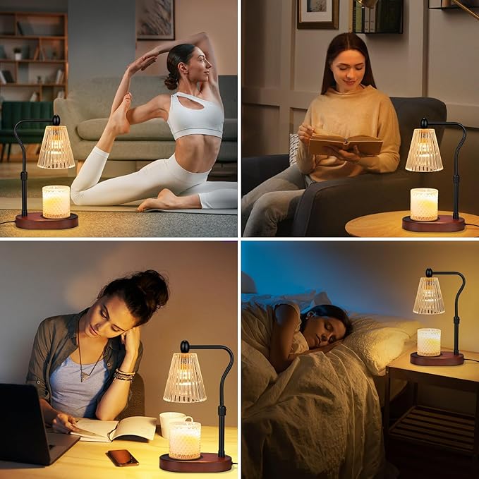 Engpure Candle Warmer Lamp with Dimmer, Candle Warmer with Timer Adjustable Height for Scented Wax Jar Candles, Gifts for Women Mom New Home Decor, for Women Mothers Day