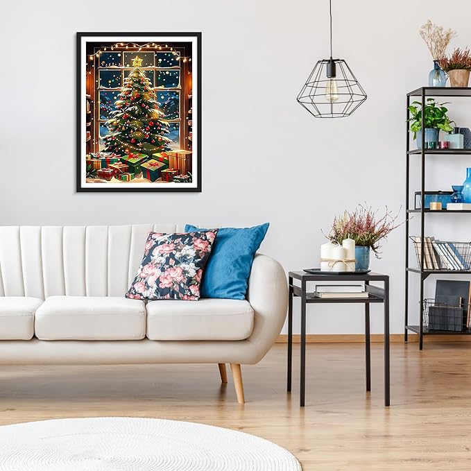 MOGTAA Christmas Tree Diamond Art Kits for Adults, 5D Full Drill Winter Diamond Painting Kits for Adults Beginner, DIY Round Diamond Dots for Adults, Gem Art for Home Wall Decor 12 X 16 Inch