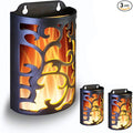 WRalwaysLX Decorative Lanterns with Timer, Candle Light Flameless Candles Indoor/Outdoor Wall Sconces,Flickering Flames Wall Light for Hallway, Bathroom,Use 3AA Battery(NOT Included),3 Pack