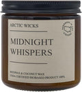 Arctic Wicks Handcrafted Candles | Non Toxic Coconut Beeswax Candles 16oz Double Wick | 100% USDA Certified Biobased, Handmade, Premium Waxes, Non-Toxic (Midnight Whispers, 16oz Amber Jar)
