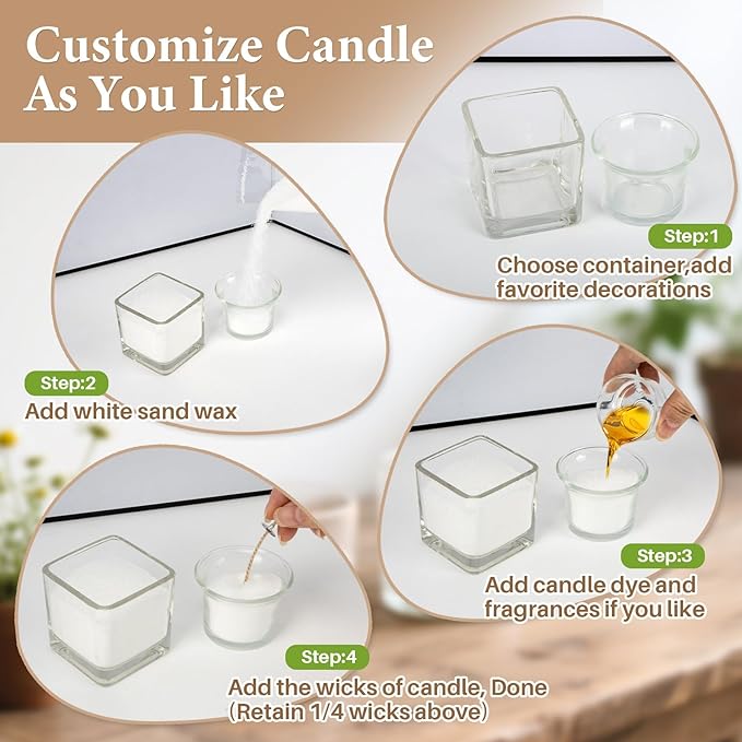 Sukh Sand Candles and Wicks - 450G(0.99lb) White Candle Sand with Wick Refillable Candle Wax for Weddings, Dating, Halloween, Christmas