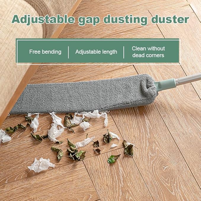 Saker Retractable Gap Dust Cleaning Artifact, Telescoping Bendable Microfiber Duster for High Ceilings, Under Furniture & Hard-to-Reach Areas, Washable Extendable Dusting Tool (2 Sets)